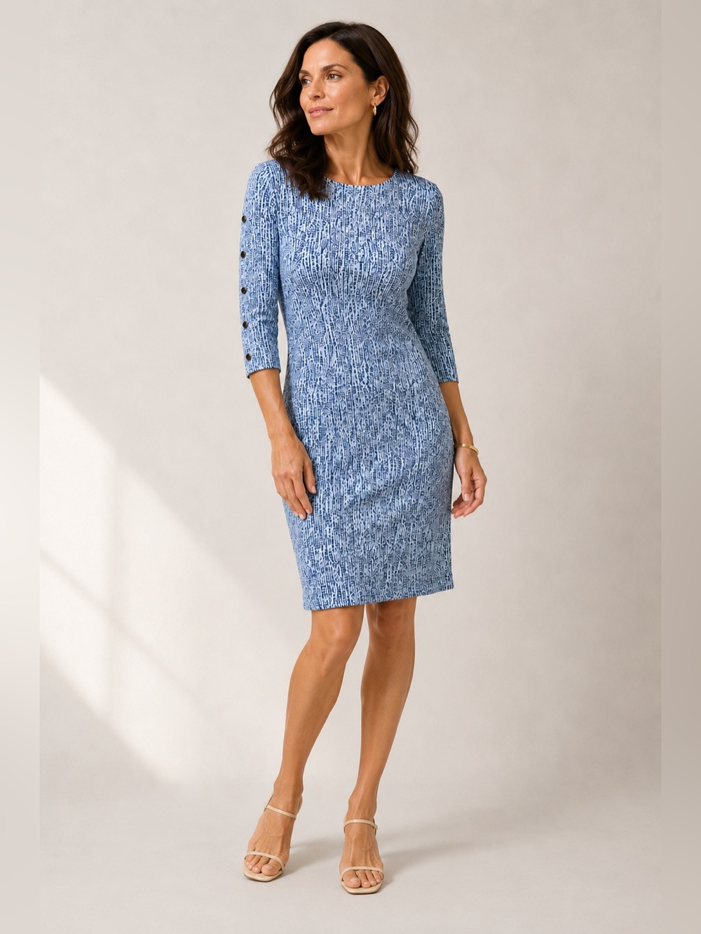 J. Mclaughlin Catalina Cloth Miley Shift Dress Blue White Terrace Print Xs